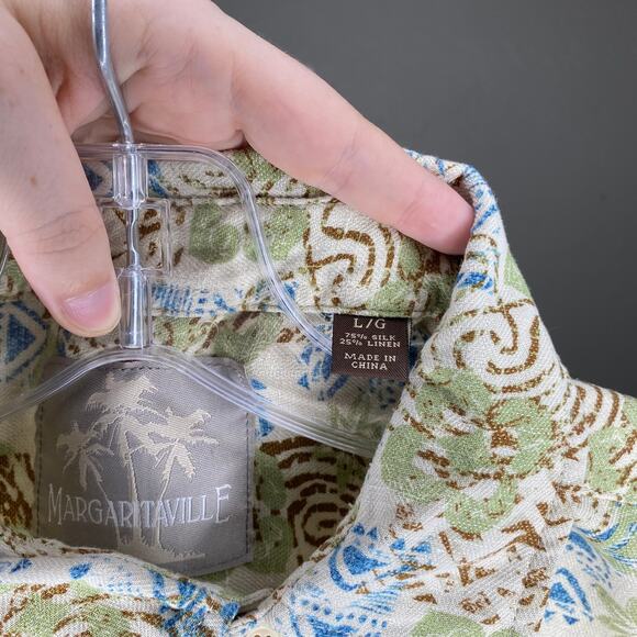 Margaritaville Silk Linen Button Up Size Large - Picture 4 of 4